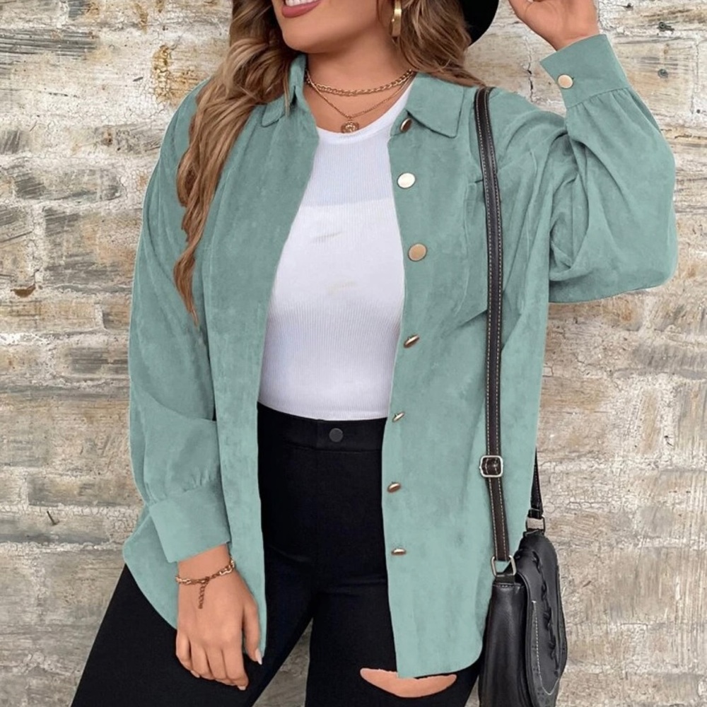 Blue/Green Button Up